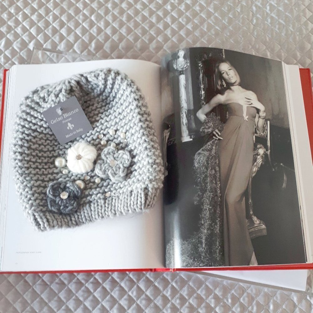 NWT Gelso Bianco grey faux pearl & gem beanie